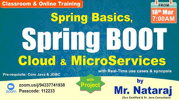 Spring Basics, Spring Boot & MicroServices | Session-2 | by Mr. Nataraj