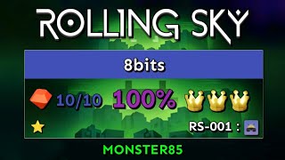 8bits (100% | 10/10 Gems | 3 Crowns | ⭐) - Rolling Sky [FR]