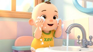 Wash Your Face Song 😄 | Fun Hygiene Song for Kids 🧼| Fun Kids Song | Xavi and Anna Kids Songs