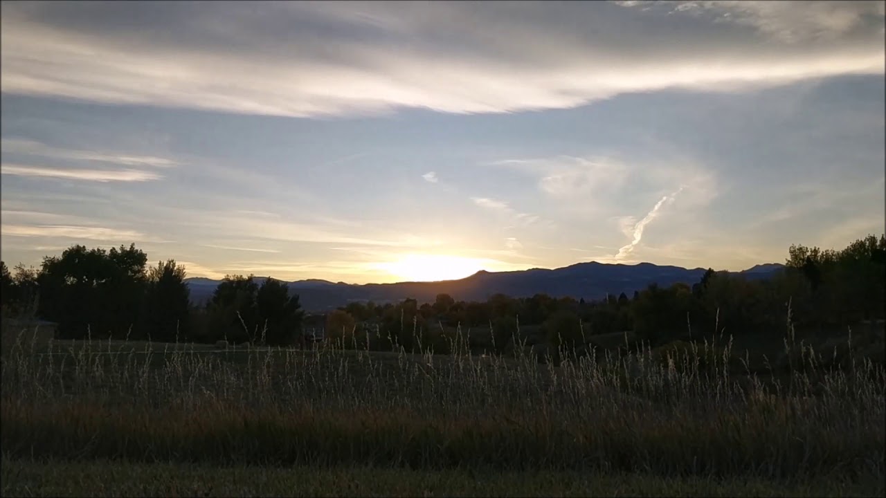Golden, Colorado. Sunset over the Rocky Mountains. 25 minutes Time-Lapsed into 10s