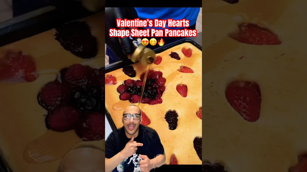 Блинчики в форме сердечек ко Дню святого Валентина, приготовленные на противне! 
