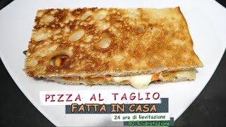 PIZZA AL TAGLIO FATTA IN CASA 24h di lievitazione, 80% idratazione. Ricetta e procedimento.