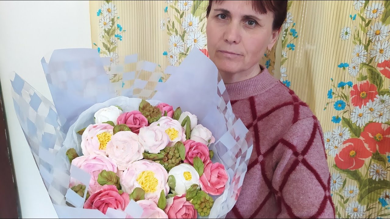 Собираем зефирный букет 💐
