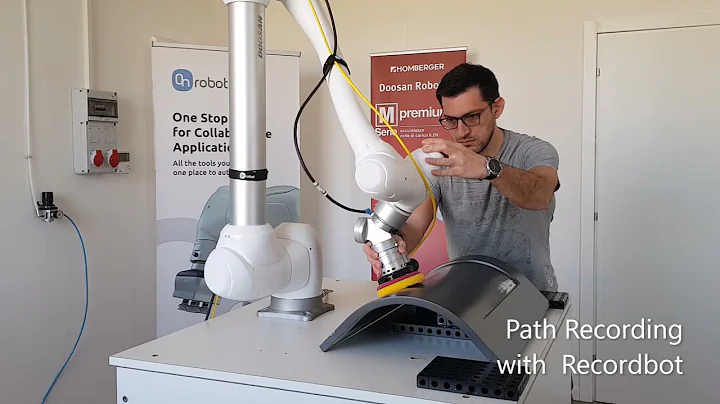 Levigatura legno con cobot Doosan, RecordBot path recording app e Onrobot sander - Homberger Spa