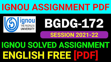 BGDG-172 Solved Assignment 2021-22 in English, BGDG 172 Solved Assignment 2022, BGDG 172 Assignment
