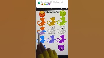 😡🤢🥶😈 Emoji Color Mixing Palette The Smiling Critters | Poppy PlayTime #satisfying #colors