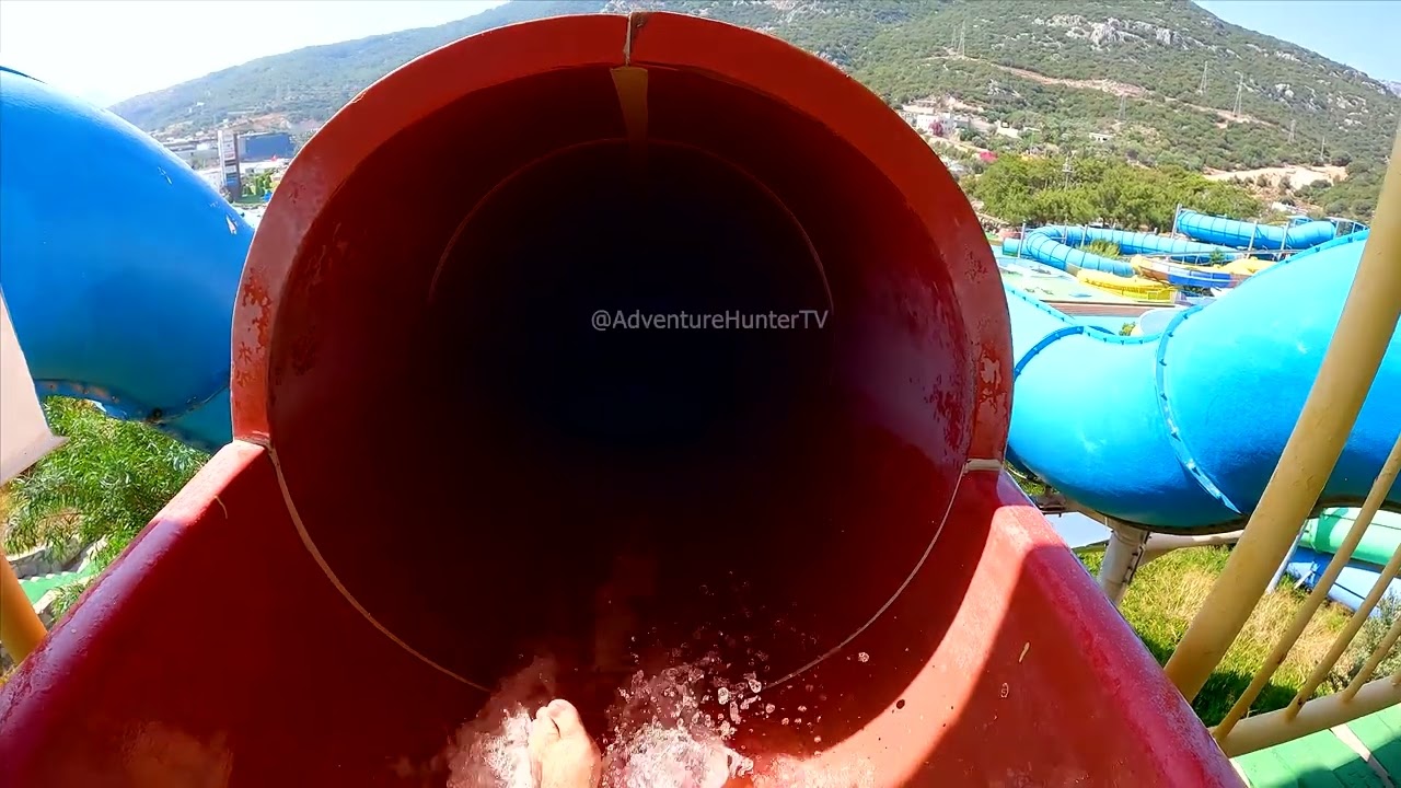 WATER RAMPAGE 〈SWAMIS〉 Kamikaze Red Slide at Bodrum WaterPark, Turkey (Turkiye) - YouTube