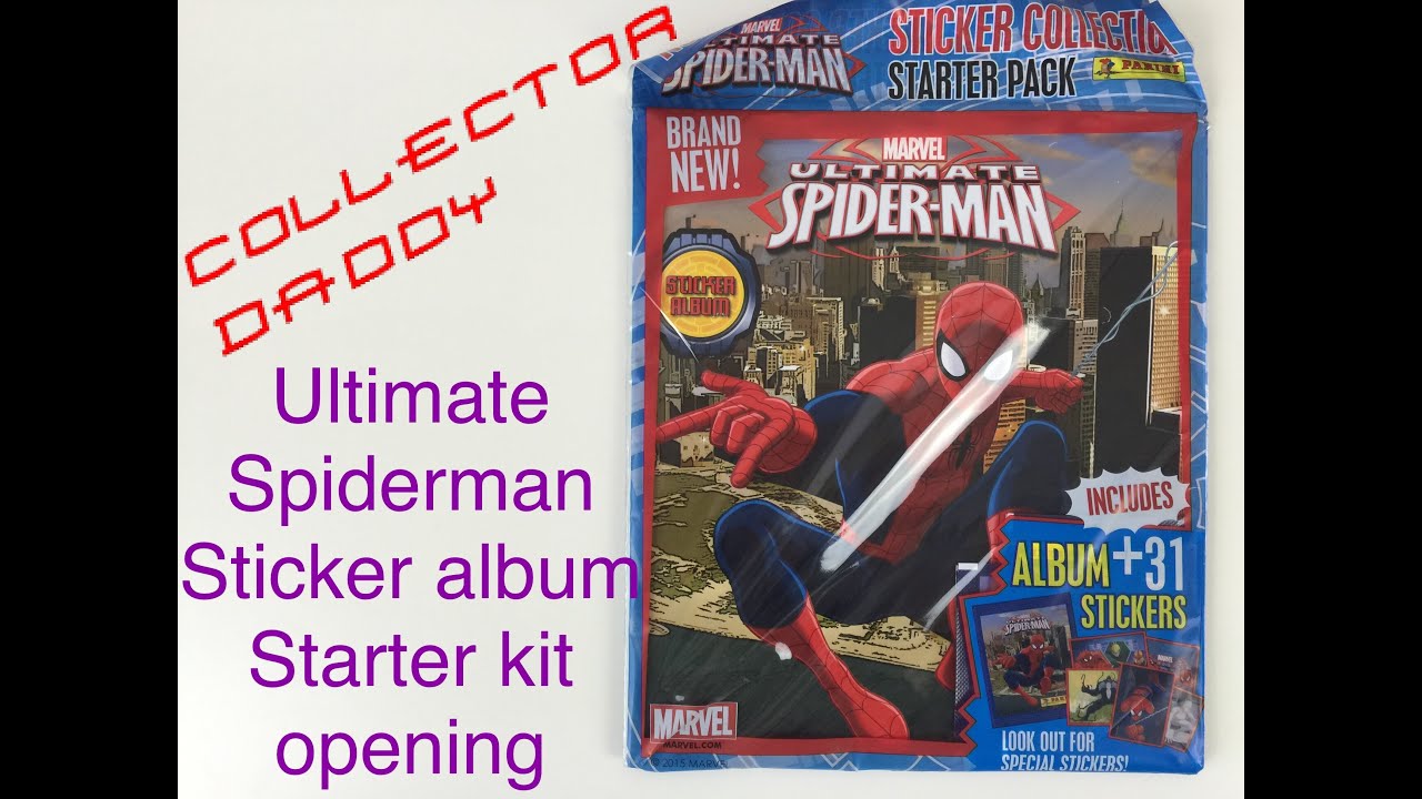Ultimate spiderman sticker album starter pack opening panini YouTube