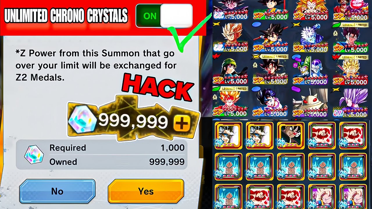 Dragon Ball Legends - UNLIMITED CHRONO CRYSTALS HACK 💎💎 2025 MOD MENU