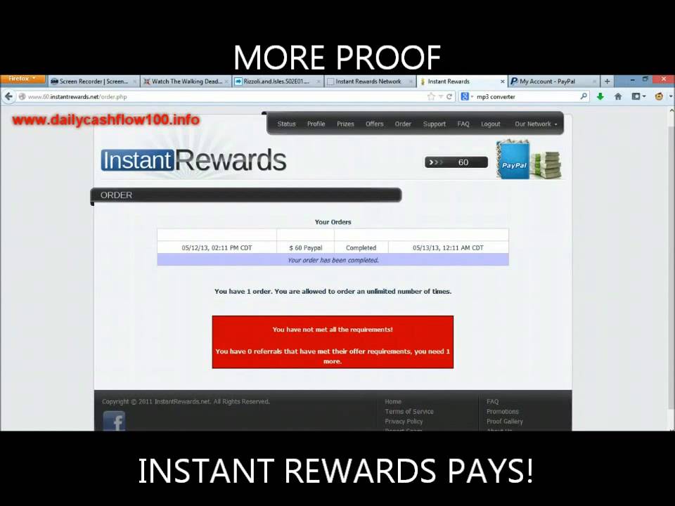 INSTANT REWARDS PROOF