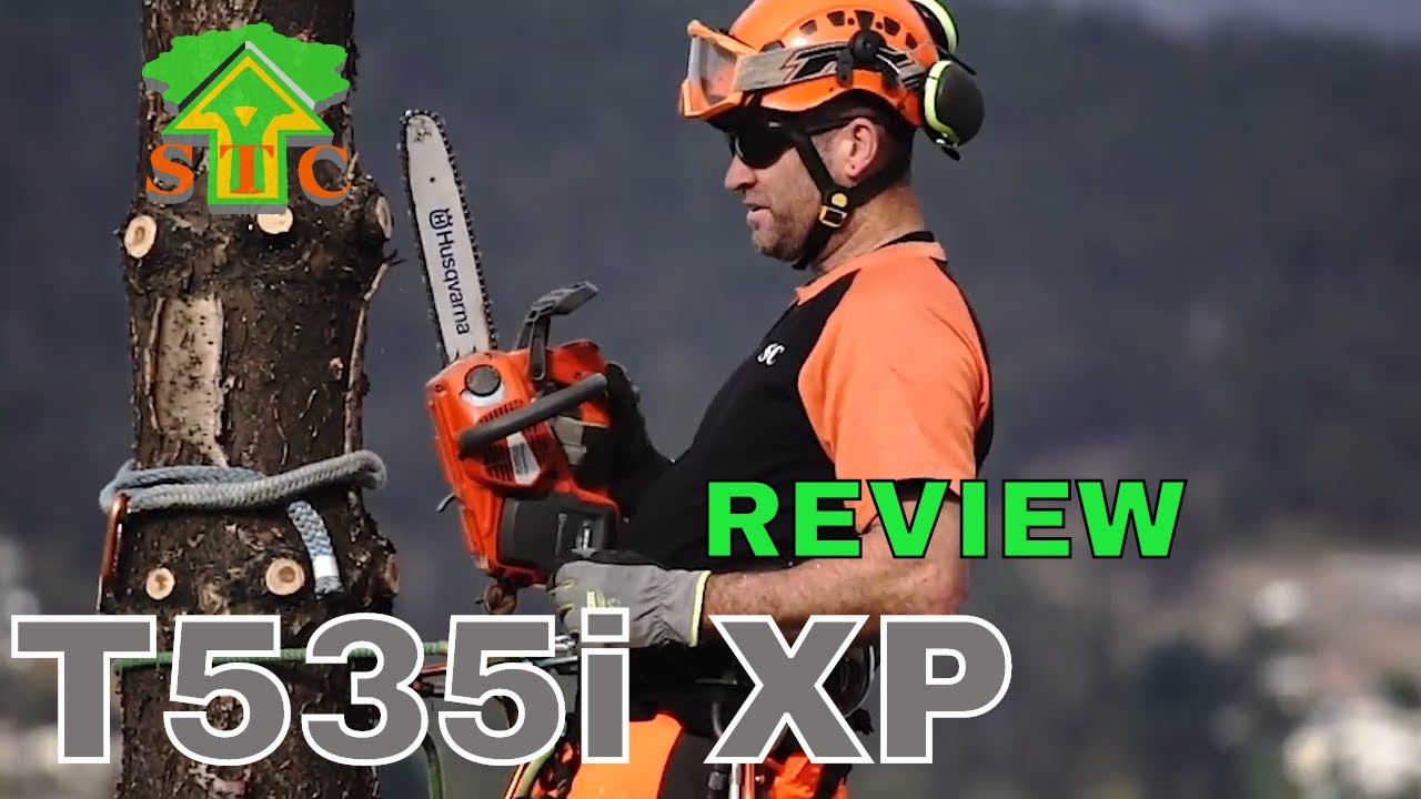 Electric Chainsaw in Action and Review ( Husqvarna T535i ) STC Tree
