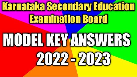 Key answers of SSLC model question paper 2022 - 2023