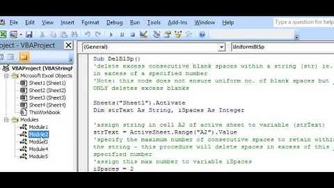 Text Strings in Excel VBA - Delete Blank Spaces & set Uniform Number of Blank Spaces