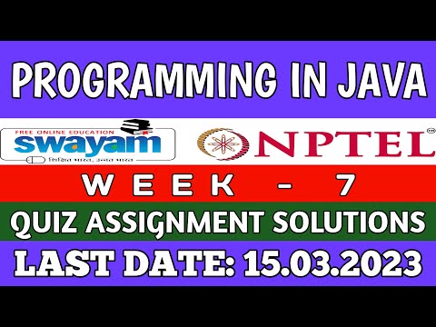 NPTEL Programming In Java WEEK 7 Quiz Assignment Solutions💡 | Swayam Jan 2023 | IIT Kharagpur