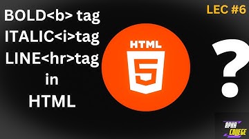 BOLD ITALIC AND LINE TAG IN HTML IN | HINDI URDU |?