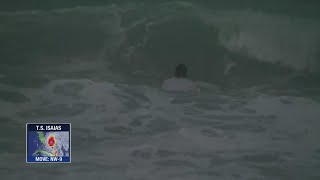 Thrillseekers And Wave Watchers On Deerfield Beach Ahead Of Isaias