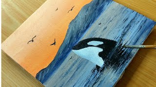 How to paint Orca Whale in easy way / easy Painting Tutorial