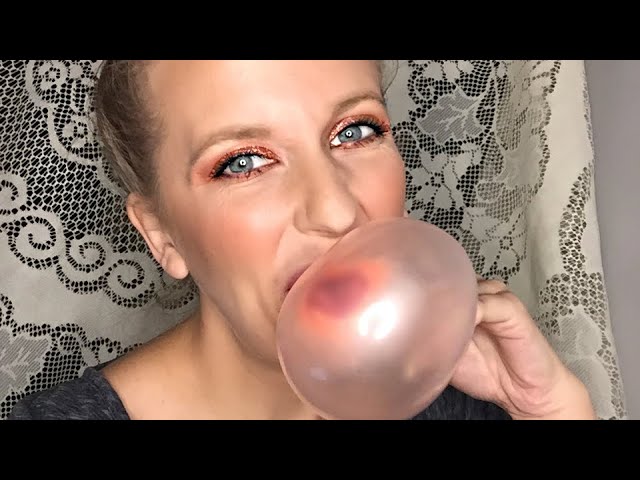 ASMR Chewing & Popping Bubblicious Strawberry Gum| No Talking