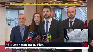 Reakcia hnutia Progresívne Slovensko po postrelení premiéra Roberta Fica