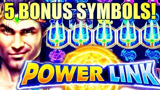AMAZING! 5-BONUS SYMBOLS TRIGGER! $5.00 BET 🔱 POWER LINK NEPTUNE Slot Machine (SG)