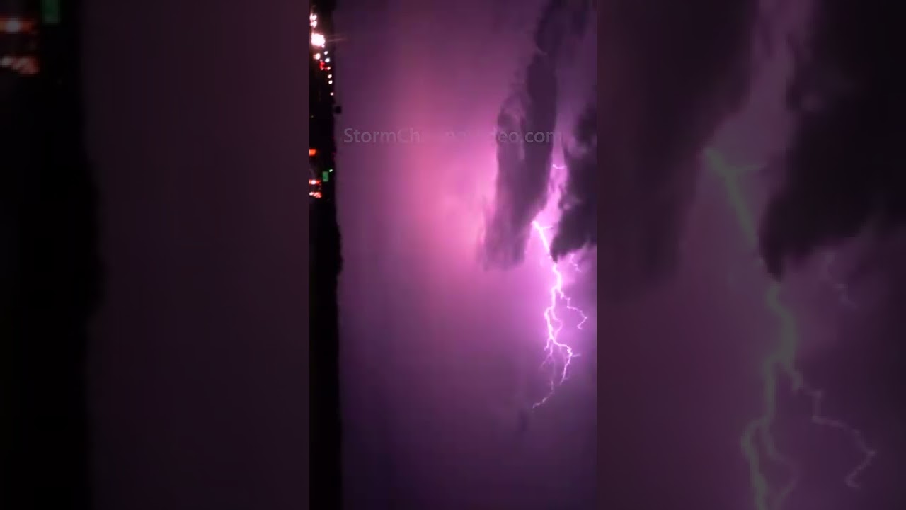 Crazy Purple Oklahoma Lightning Storm! #shorts