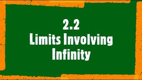 2.2: Limits Involving infinity: AP Calculus AB