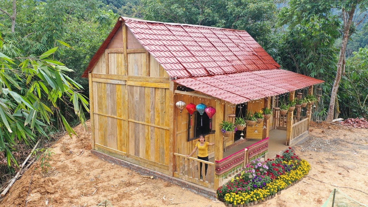 Finishing the wooden house: Installing wall panels, designing beautiful railings