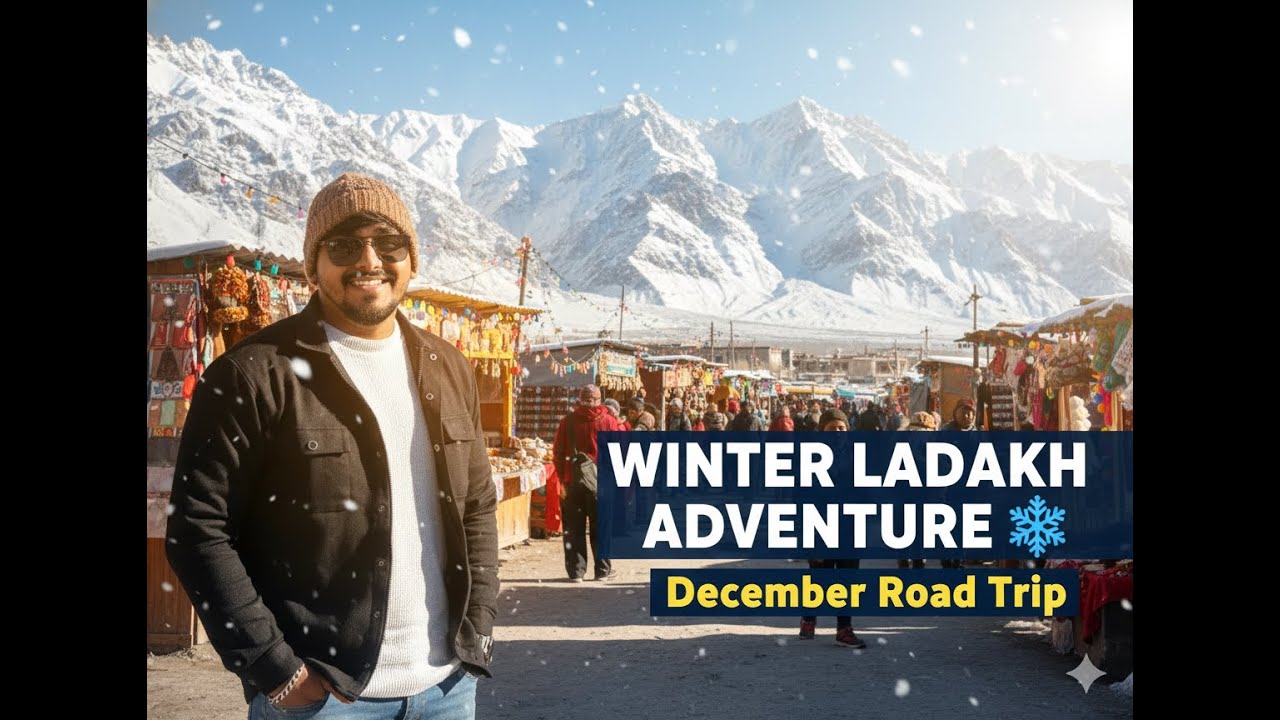Ladakh Winter Road Trip December | Leh Market, Magnetic Hill, Sangam, Nimmo & Basgo Village | Part 1