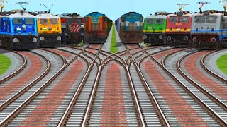 8 TRAINS ON RISKY BRANCHED TRACKS || WILL THEY CRASH?