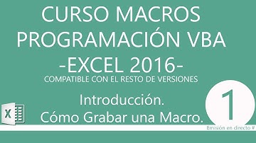 Curso de Macros y Programación con VBA en Excel 2016. Cómo Grabar una Macro. Introducción. #0001.
