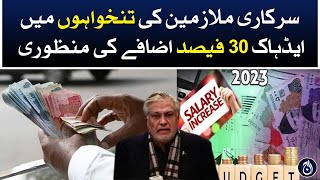 Budget 2023-24 | Approval of ad hoc 30% increase in salaries of government employees - Aaj News