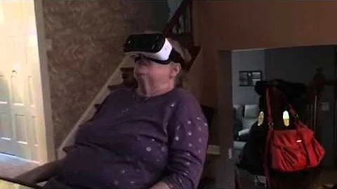 Nana tries VR goggles for first time