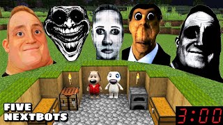 FIVE NEXTBOTS AND OBUNGA FRIENDS CHASED ME in Minecraft - Gameplay - Coffin Meme