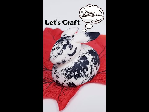 🐇 How To Make Clay Bunny Figure Easy Tutorial DIY 🐰 #Shorts