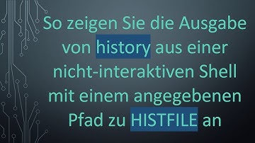 So zeigen Sie die Ausgabe von history aus einer nicht-interaktiven Shell mit einem angegebenen Pfad