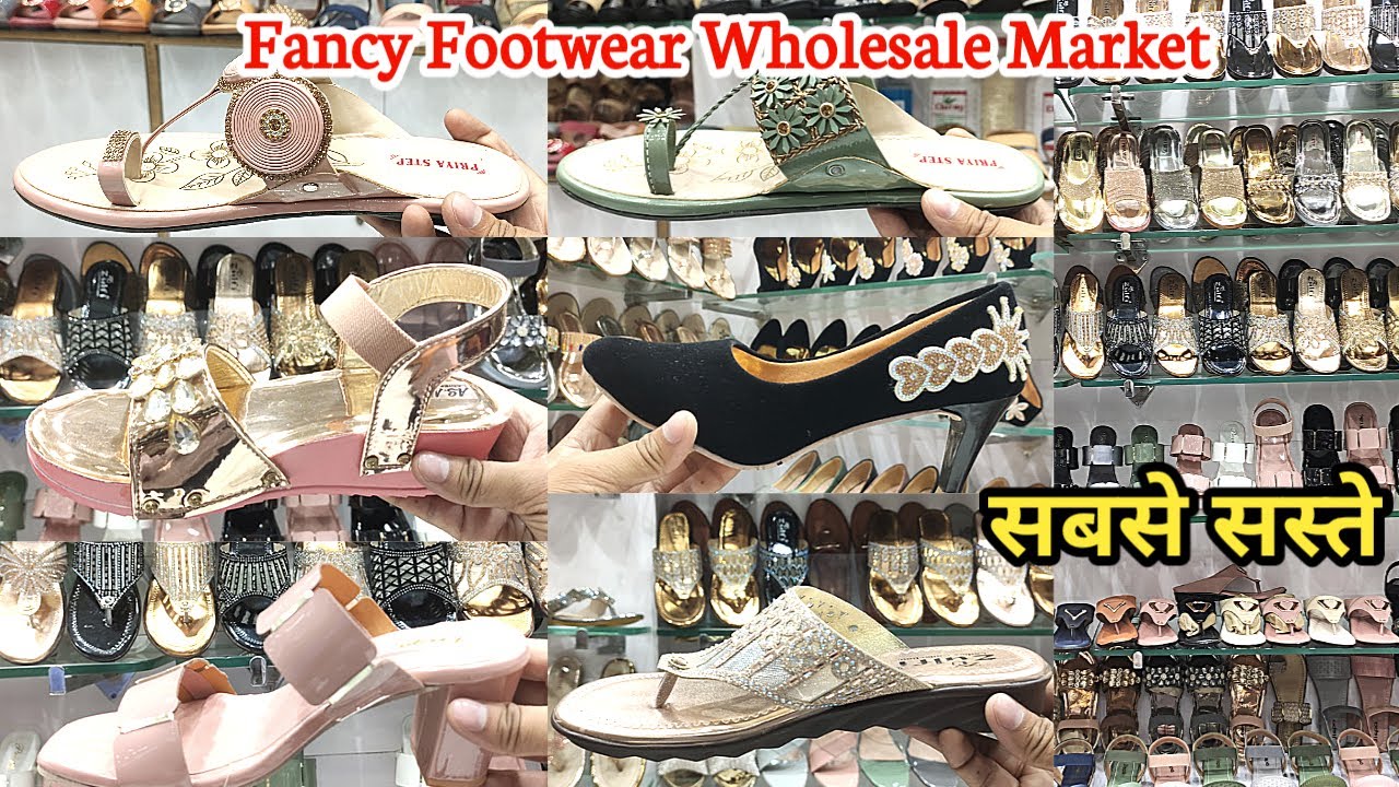 Karol Bagh Wholesale Footwear Market Party Wear Ladies Sandal Fancy