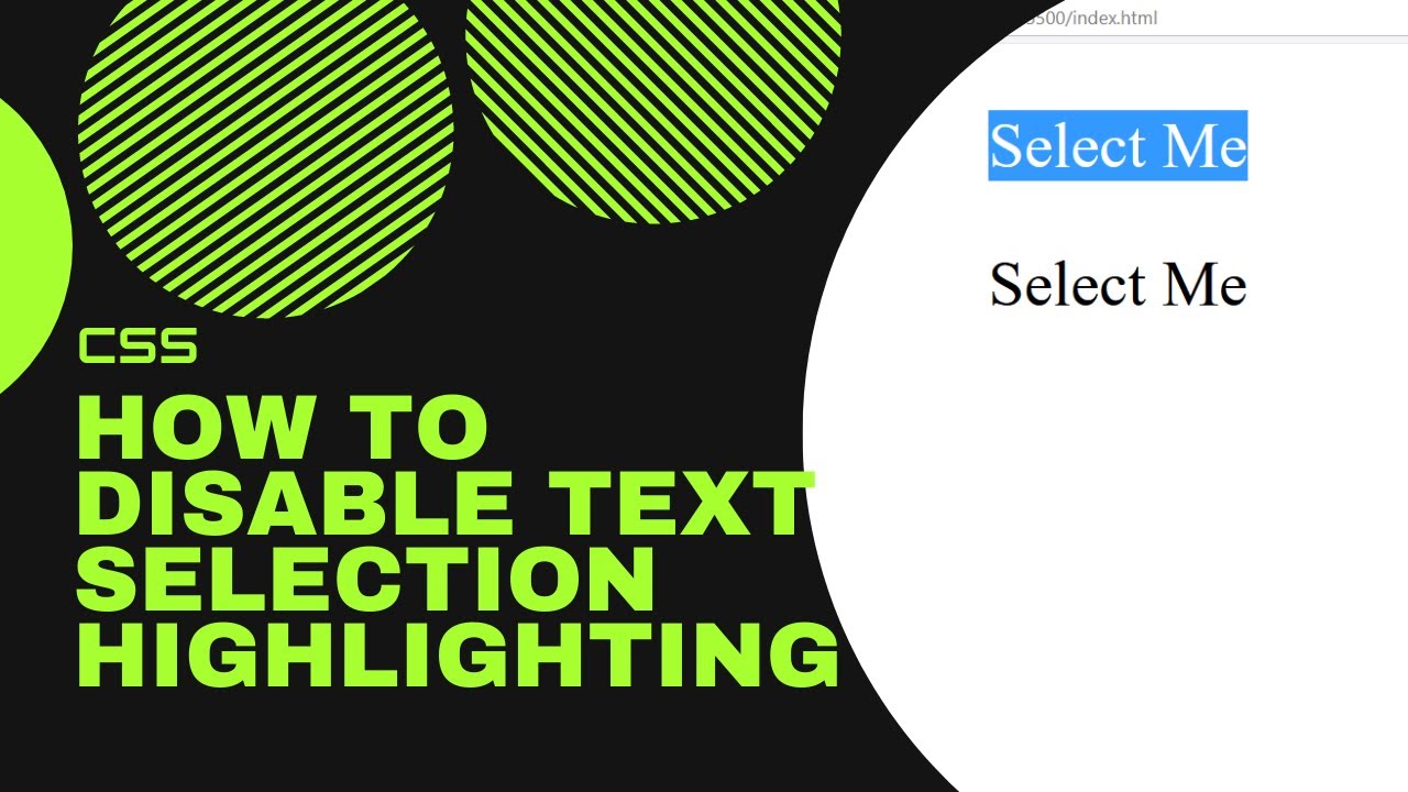 How to disable text selection highlighting(Hindi) ? - YouTube