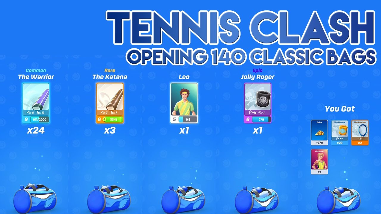 Tennis Clash 140 Classic Bags Opening [Blue Bags] YouTube