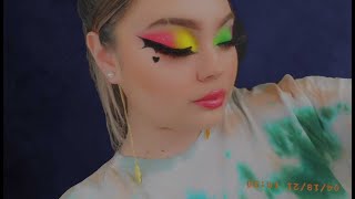 DUO Colorful makeup look + Batwing liner