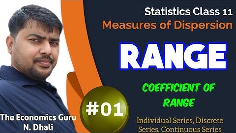 Range and Coefficient of Range I Measures of Dispersion