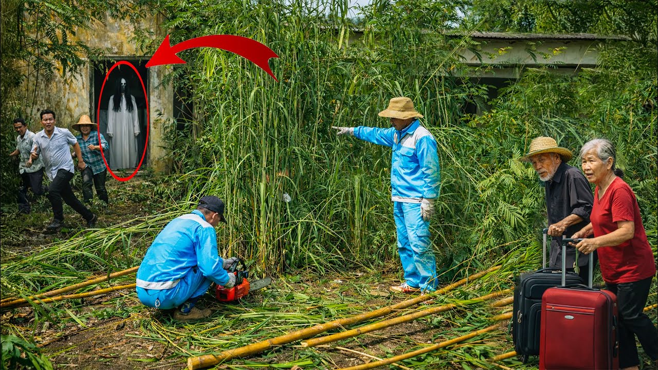 Time-Lapse: Is the Abandoned House Haunted? A Ghost Appears at the Door Making Everyone Run Away