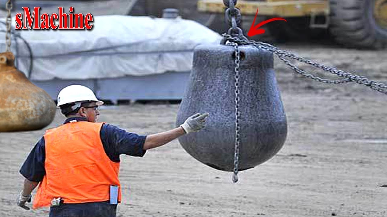 Extreme Dangerous Building Demolished Expert Skill, Build Gets Demolition By Crane Wrecking Ball