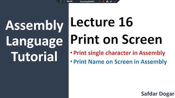 Print Single and Multiple Character on Screen in Assembly Language Program in Urdu | Hindi - 16