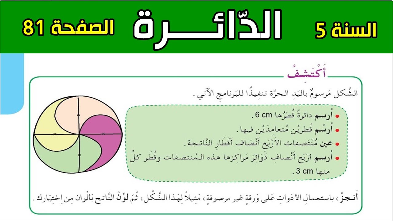 الدائرة الصفحة 81 السنة الخامسة ابتدائي