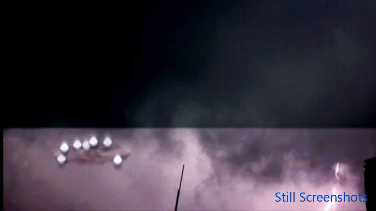 NEW Thunderstorm UFO!!! 7 Light 'Arch' in Lightning!