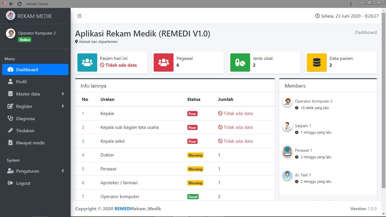 Demo Aplikasi Rekam  Medik  V1 YouTube