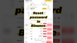 How to change password in Binance | Reset password in Binance