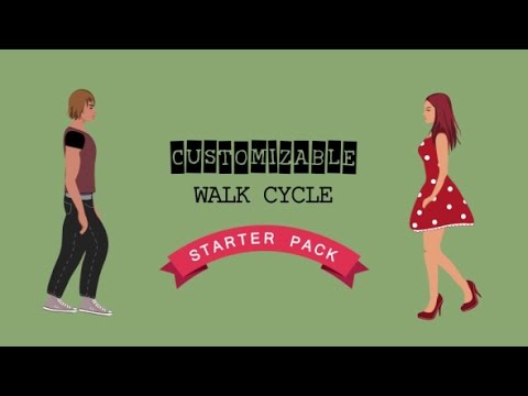 قالب افتر افكت مجاني مشروع مجموعة شخصيات كرتونية تمشي احترافية 5 فأعلى