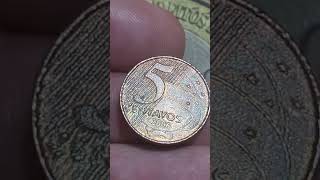 MOEDA DE 5 CENTAVOS DE 2006 COM O DEFEITO DE RUGOSIDADE LINDA PEÇA VALOR$ 10 A 100 REAIS