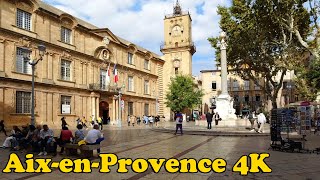 Aix-en-Provence, France Walking tour [4K].